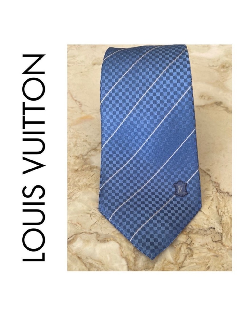 Louis Vuitton 100% Silk Monogram Tie